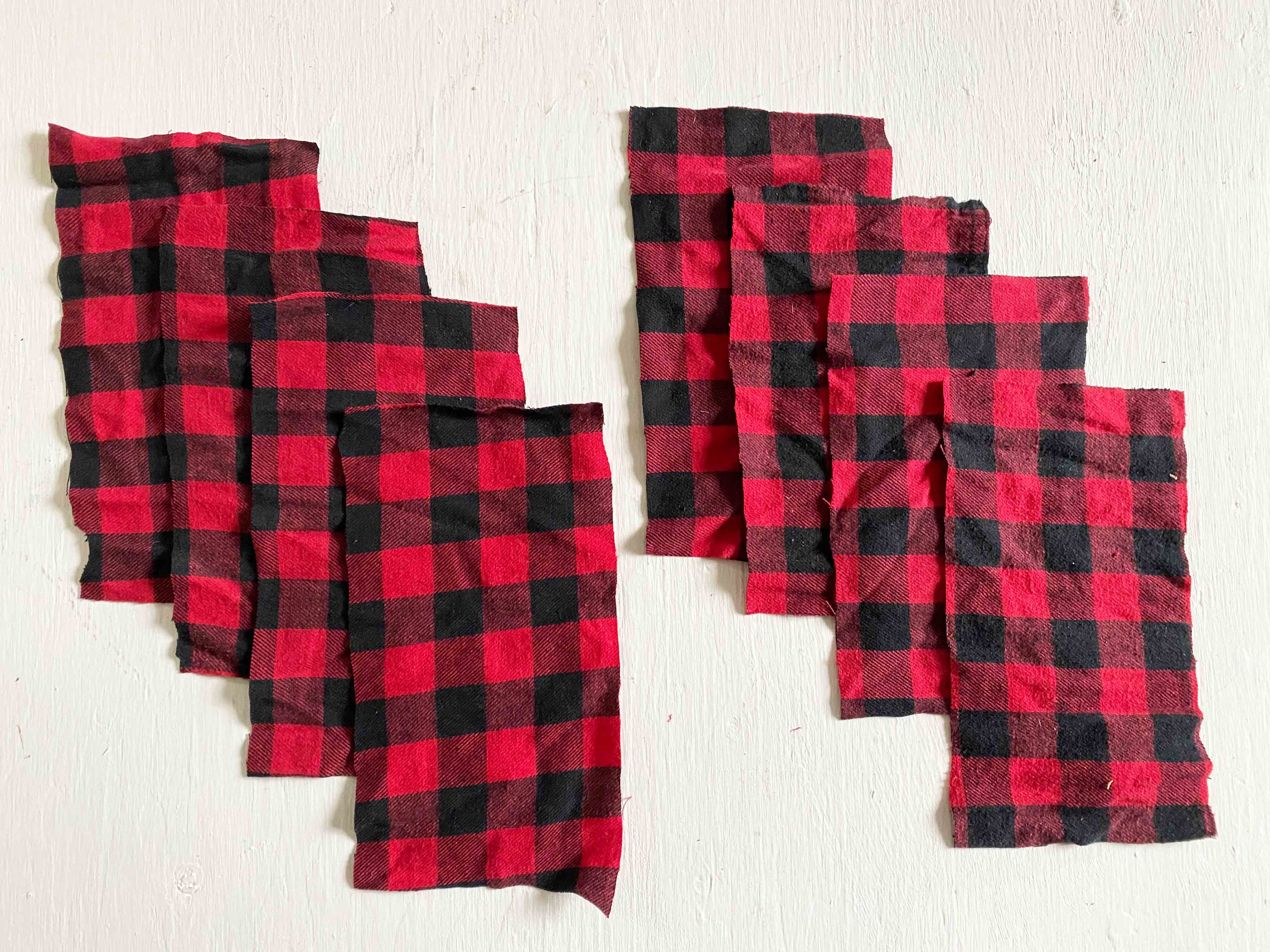 8 flannel rectangles